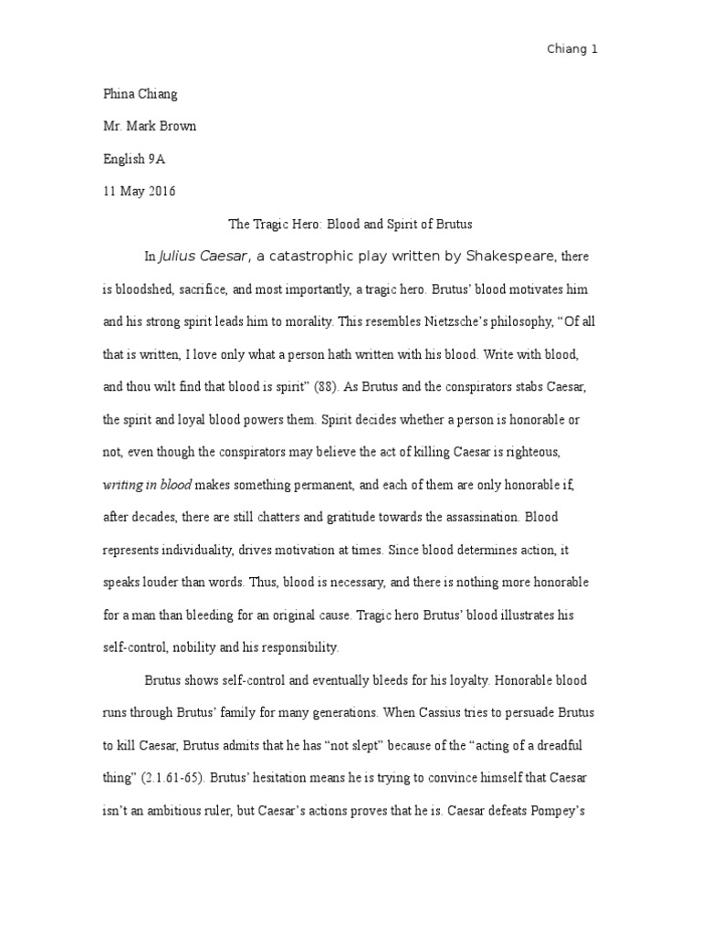 Реферат: Brutus An Honorable Man Essay Research Paper